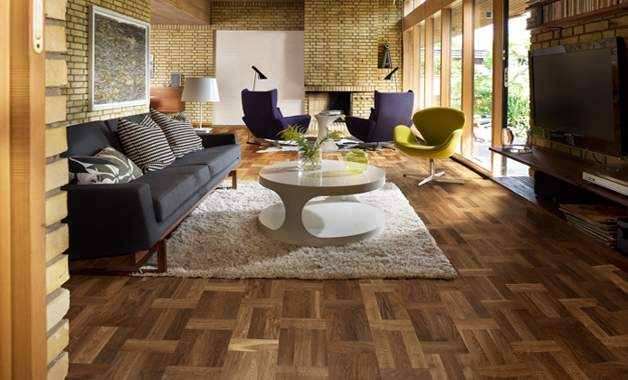 Паркетная доска Kahrs Европейский Ренессанс Дуб Палаццо Фумо Palazzo Fumo 15313REK15KW240 Lively 2426×198,5×15 фото в интерьере